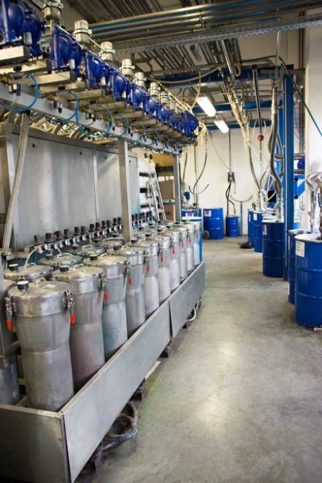 Abfüllanlage BLick in die Produktion